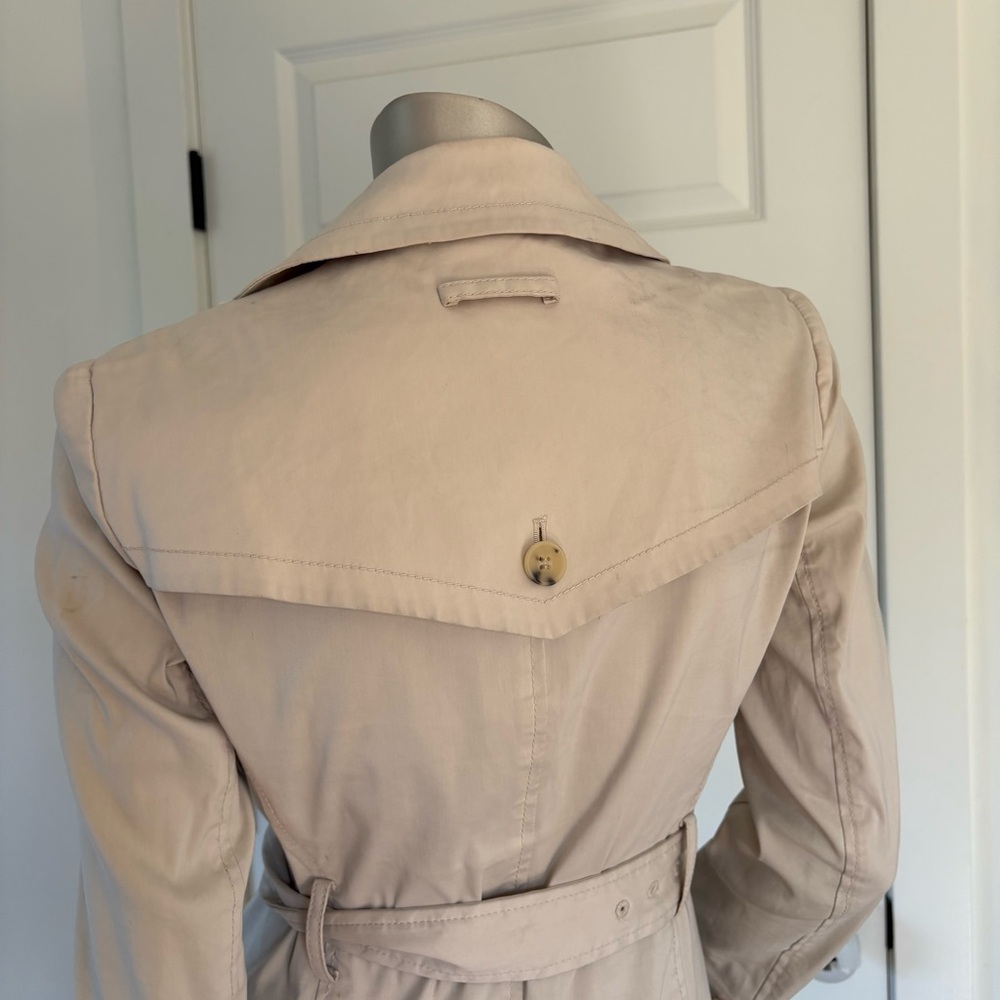 Theory Daye Tan Double Breasted Trench Coat Size Small - Picture 8 of 10